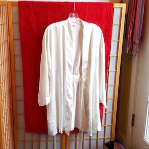 Victoria's Secret off white satin robe.